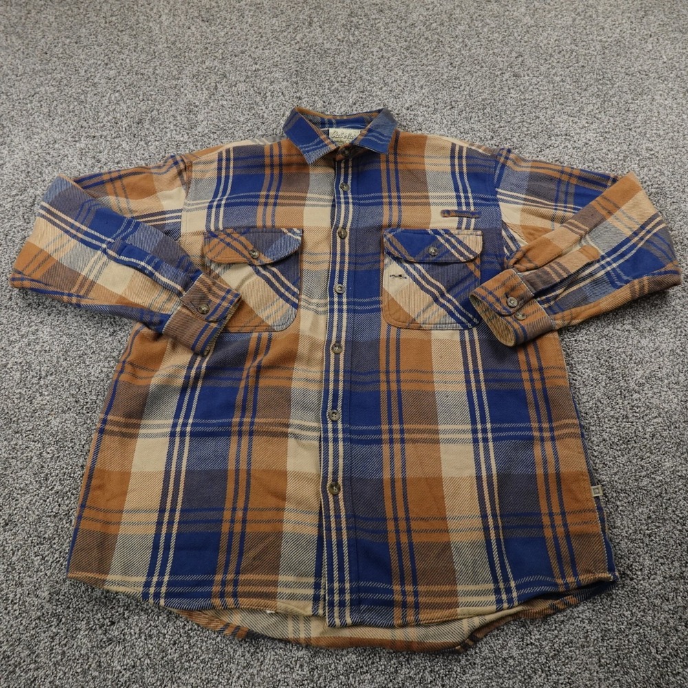 Cabelas Shirt Mens L Heavy Thick Flannelβ Field Shacket Jacket Outdoor Hunting